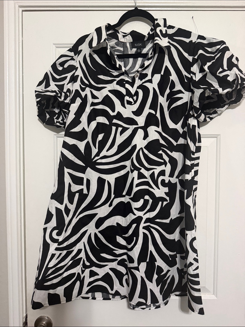 MSK Black & White Patterned' Dress